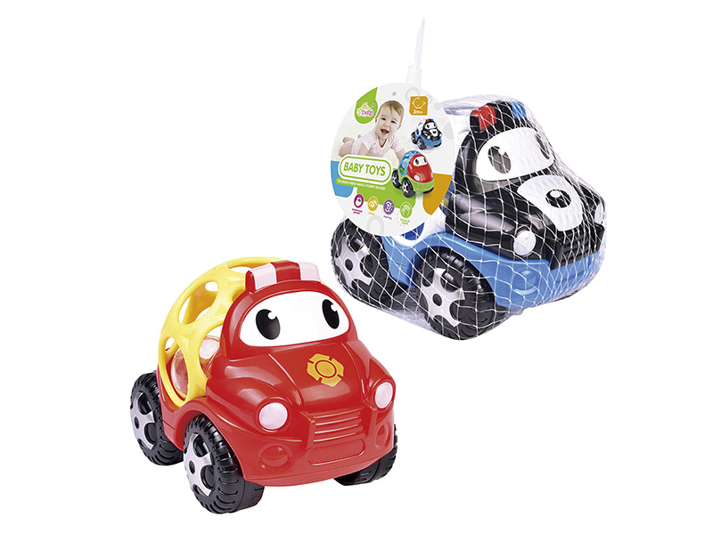 Soft Plastic Cartoon Rattle Police Car