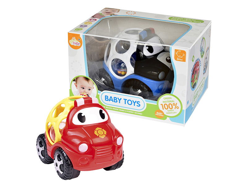 Soft Plastic Cartoon Rattle Police Car