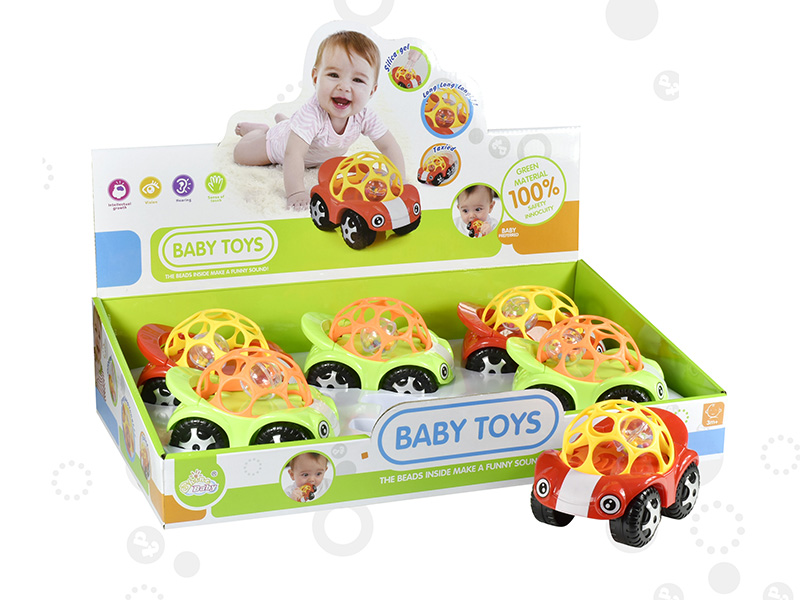 Soft Plastic Cartoon Rattle Car 6pcs