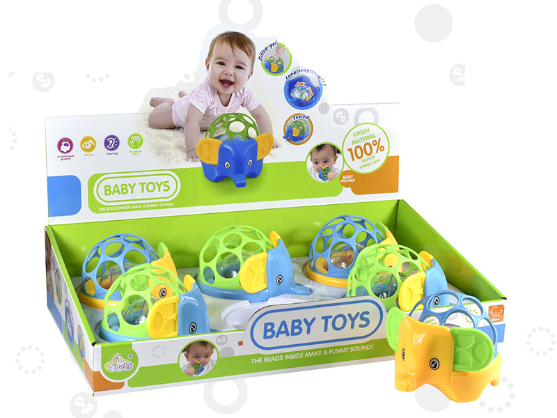 Soft Plastic Cartoon Rattle Elephant  6pcs