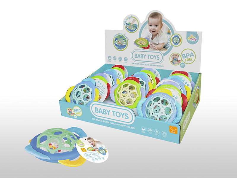 Soft Plastic Rattle Flying Saucer 12pcs