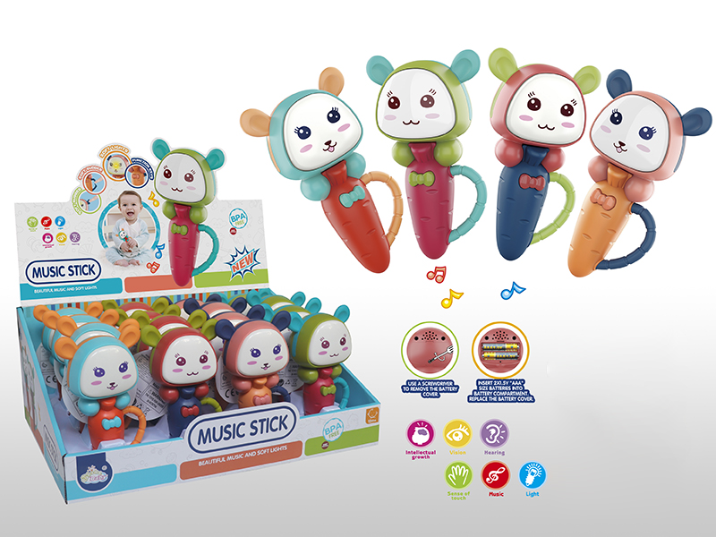 Radish Rabbit Music Stick With Light 16pcs