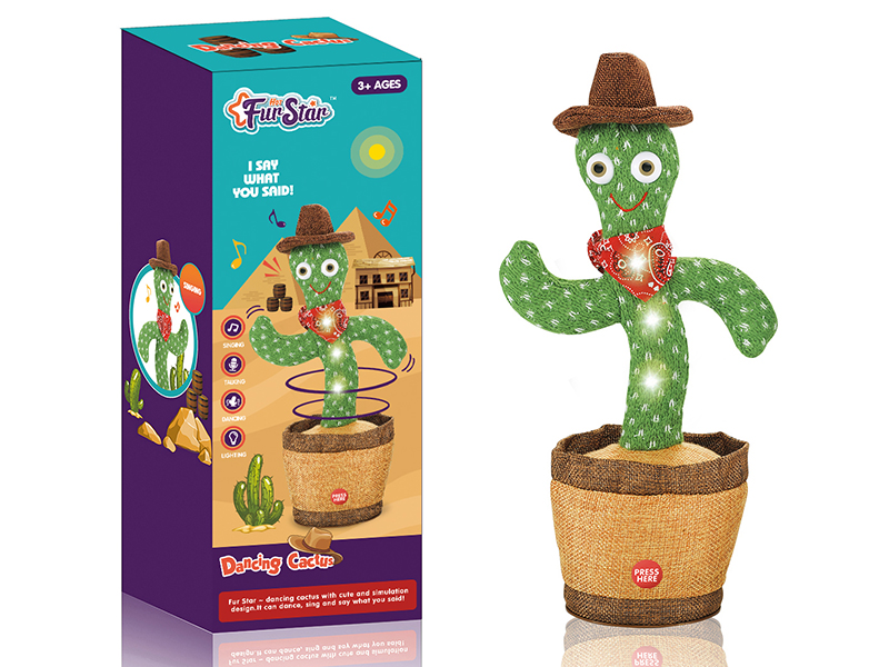 Western Jeans Dancing Cactus(With Colorful Lights)