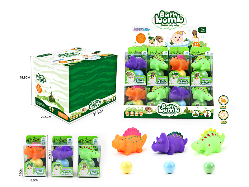 24PCS Dinosaur Effervescent Explosive Salt (Bath Ball)