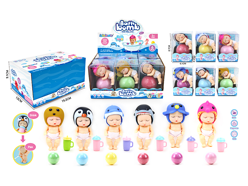 6PCS Sleeping Baby Effervescent Explosion Salt (Bath Ball)