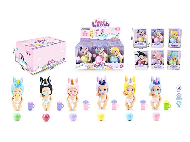 6PCS Unicorn Baby Effervescent Explosive Salt (Bath Ball)