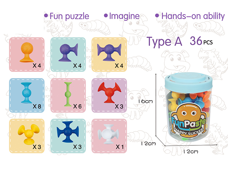 Small Size Fun Paste Happy Sucker Building Block 36PCS