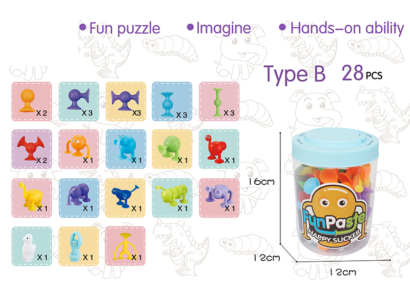 Small Size  Animal Series Fun Paste Happy Sucker Building Block