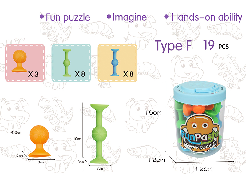 Large Size Fun Paste Happy Sucker Building Block 19PCS