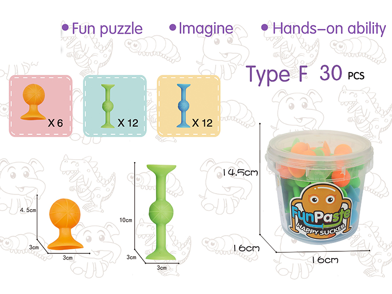 Large Size Fun Paste Happy Sucker Building Block 30PCS