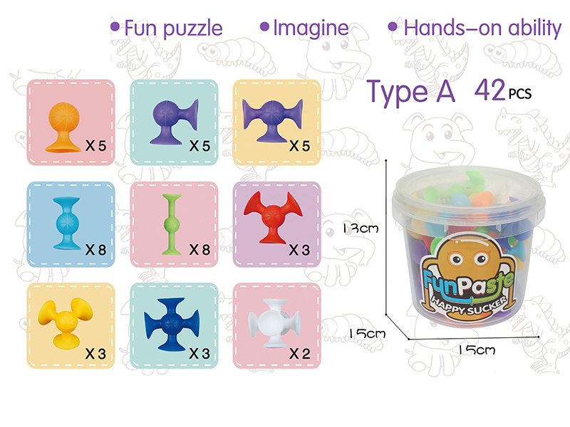 Small Size  Fun Paste Happy Sucker Building Block 42PCS