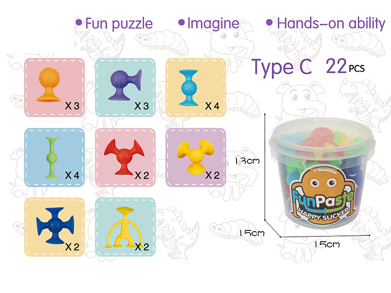 Large Size Fun Paste Happy Sucker Building Block 22PCS