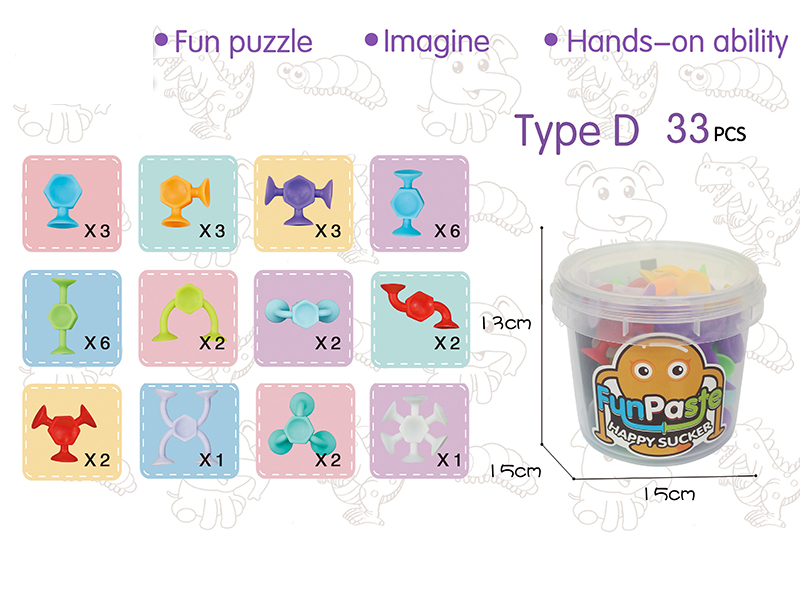 Middle Size Fun Paste Happy Sucker Building Block 33PCS