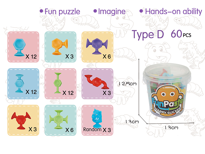 Fun Paste Happy Sucker Building Block 60PCS