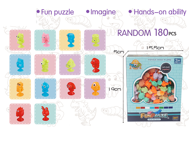 180pcs Fun Paste Happy Sucker Building Block