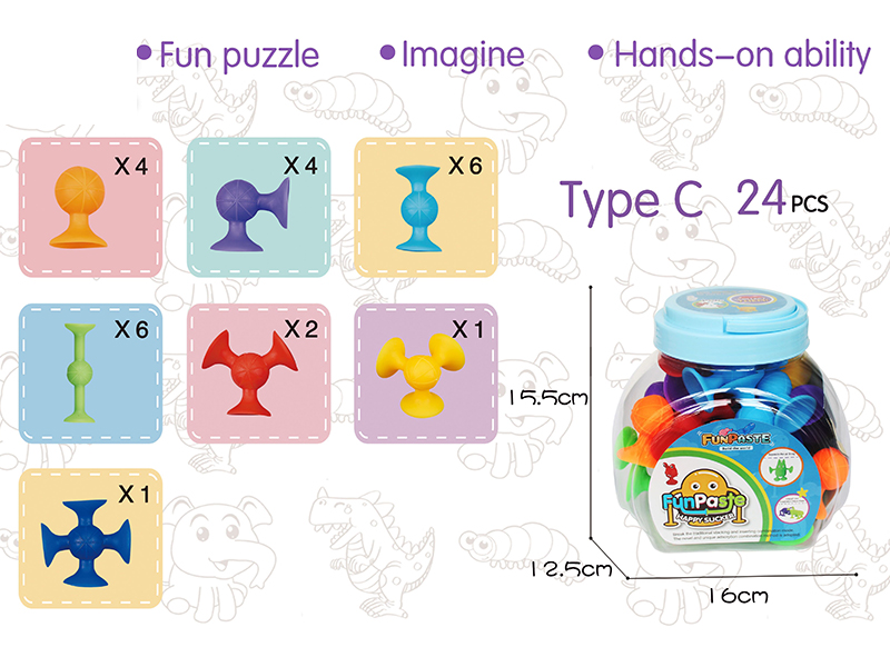 24pcs Large Size Sucker Building Block