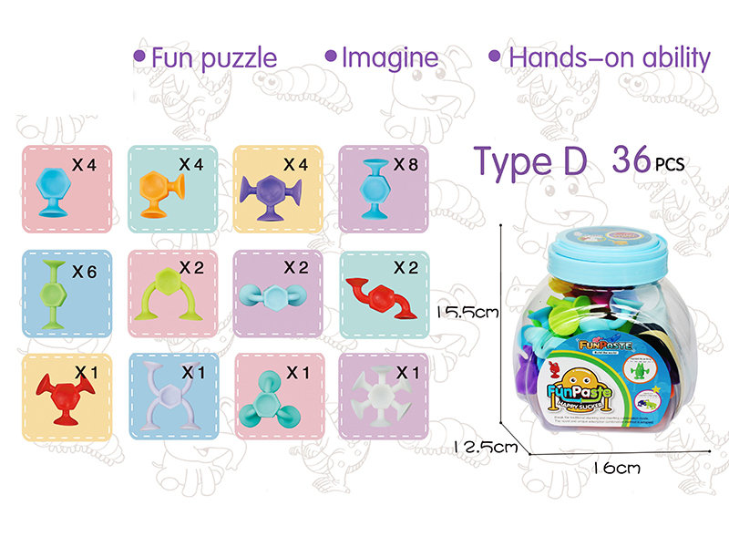 36pcs Middle Size Sucker Building Block