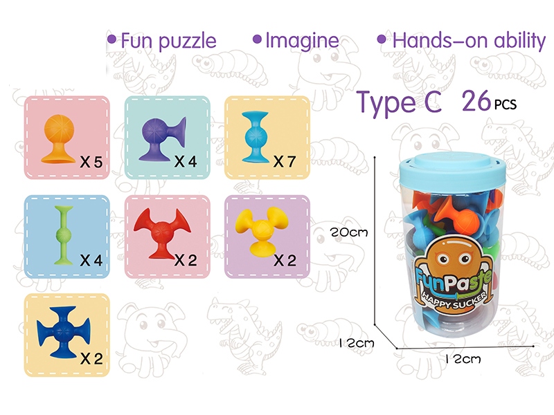26pcs Fun Paste Happy Sucker Building Block(Large Size)