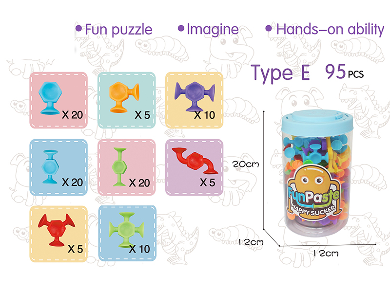 95pcs Fun Paste Happy Sucker Building Block