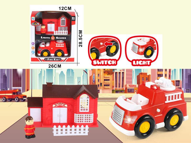 5PCS Slide Fire Truck Suit With Light And Music