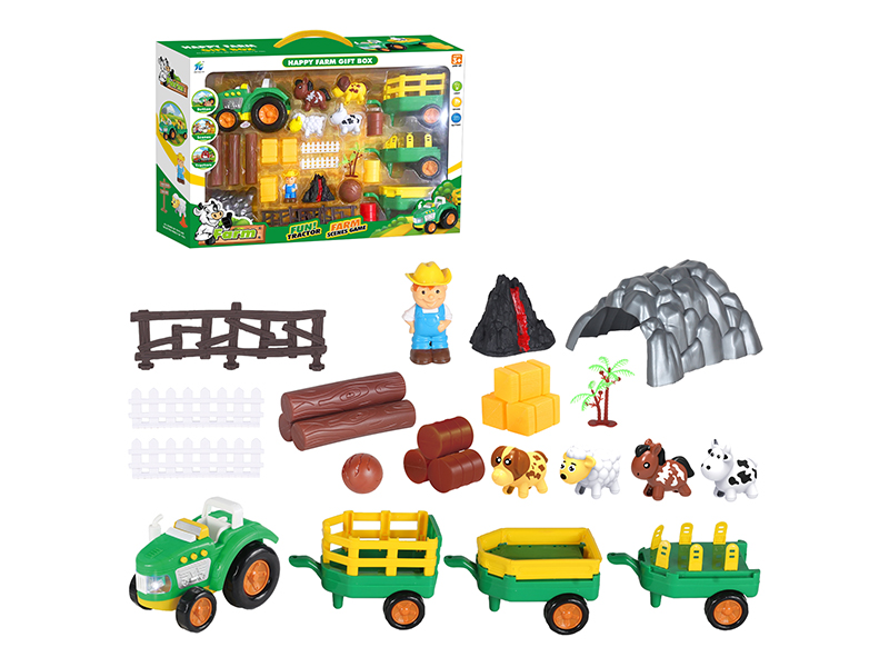 Slide Cartoon Farmer Car Farm Set
