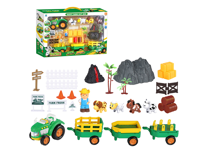 Slide Cartoon Farmer Car Farm Set