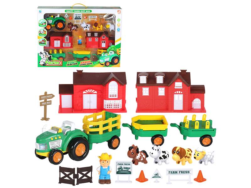Slide Cartoon Farmer Car Farm Set