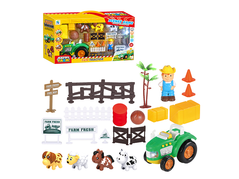 Slide Cartoon Farmer Car Farm Set