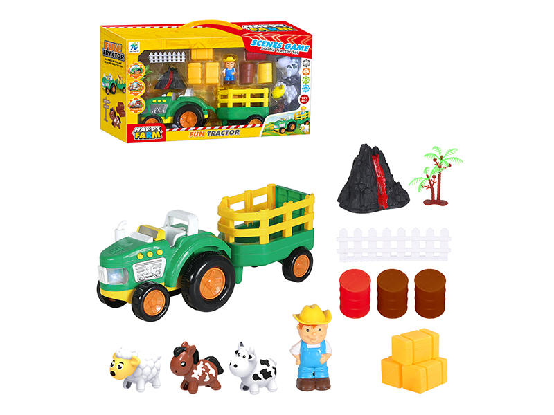 Slide Cartoon Farmer Car Farm Set