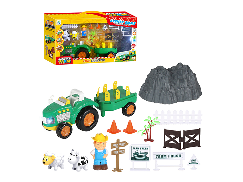 Slide Cartoon Farmer Car Farm Set