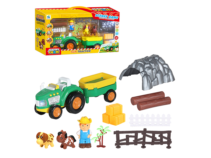 Slide Cartoon Farmer Car Farm Set