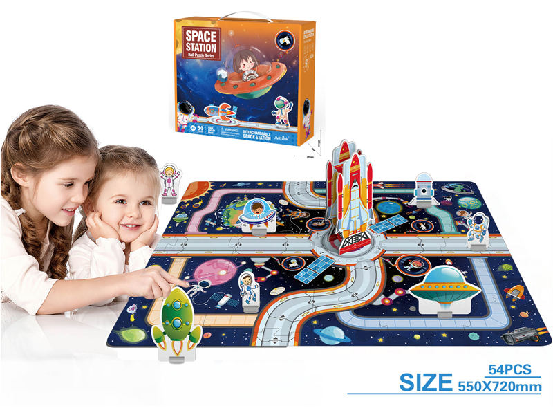 54PCS Puzzle Space Station Orbital Stereoscopic Scene