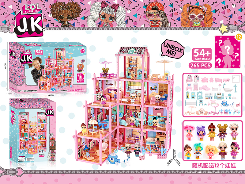 DIY JK Surprise Doll Villa Set 265pcs