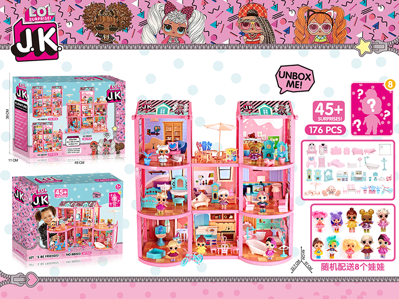 DIY JK Surprise Doll Villa Set 176pcs