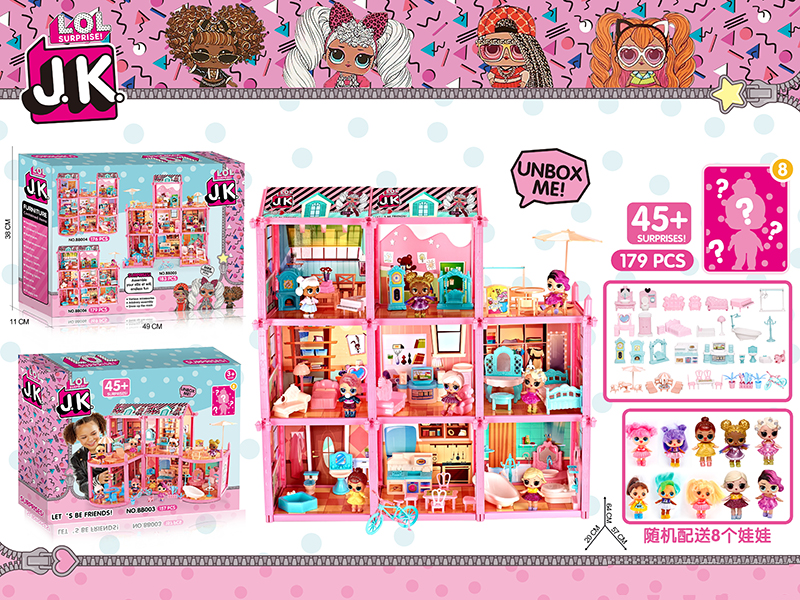 DIY JK Surprise Doll Villa Set 179pcs