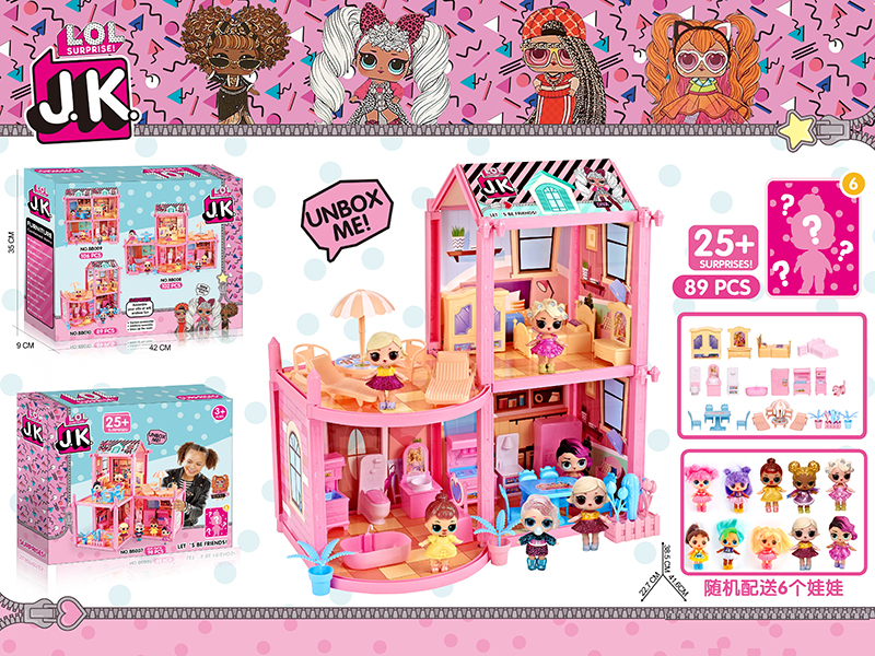 DIY JK Surprise Doll Villa Set 89pcs
