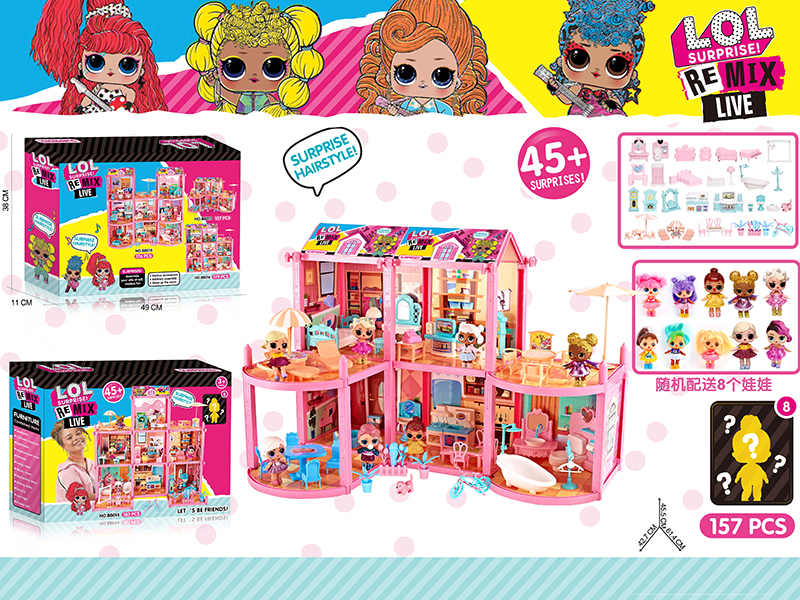 DIY Surprise Doll Villa Set 157pcs
