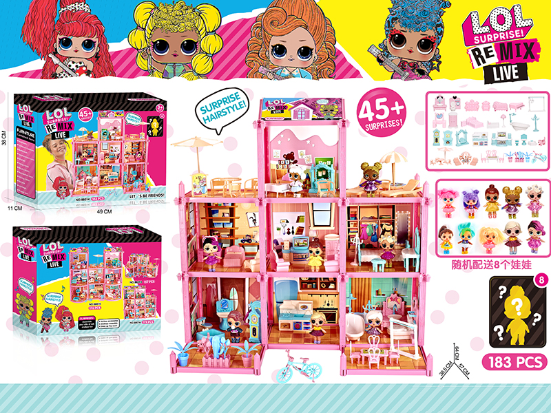 DIY Surprise Doll Villa Set 183pcs