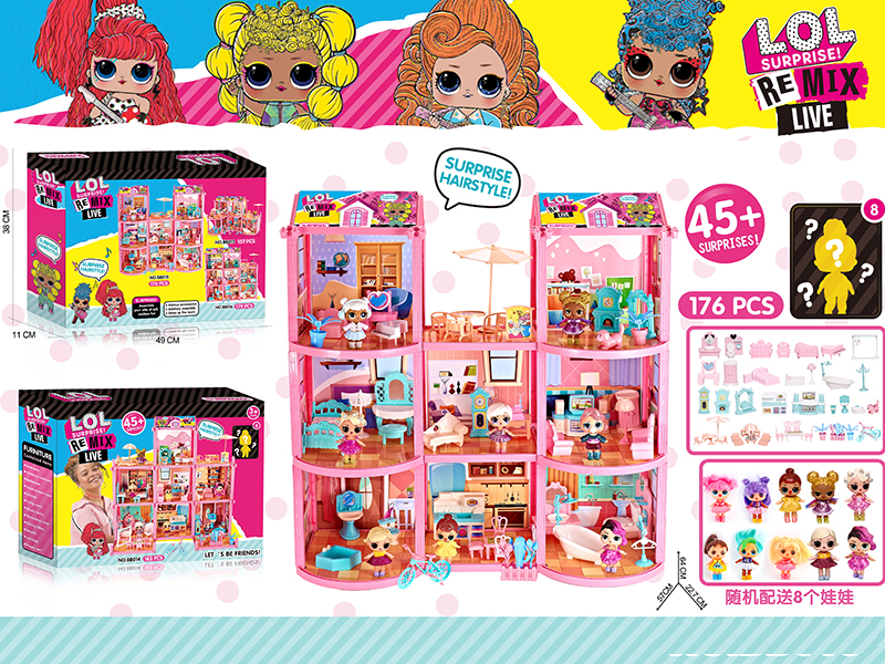 DIY Surprise Doll Villa Set 176pcs