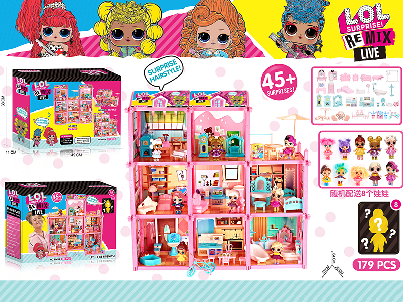 DIY Surprise Doll Villa Set 179pcs