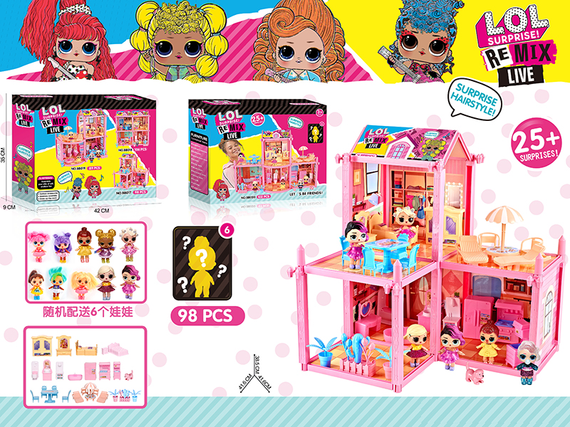 DIY Surprise Doll Villa Set 98pcs