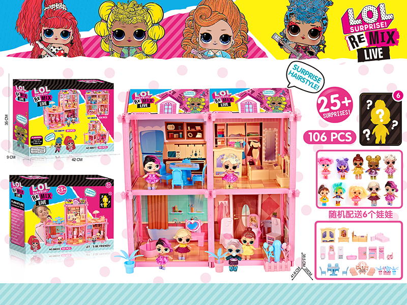 DIY Surprise Doll Villa Set 106PCS