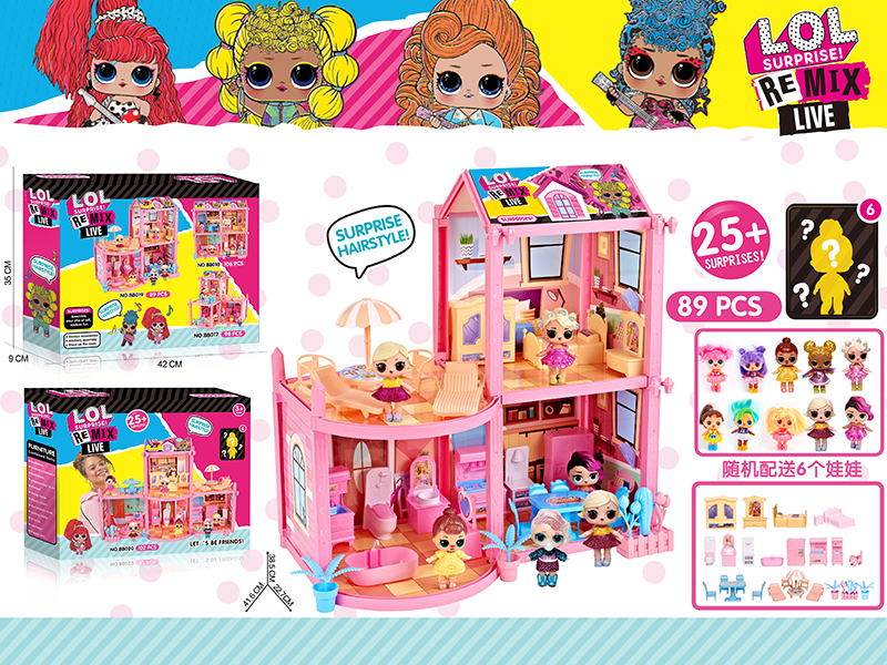 DIY Surprise Doll Villa Set 89PCS