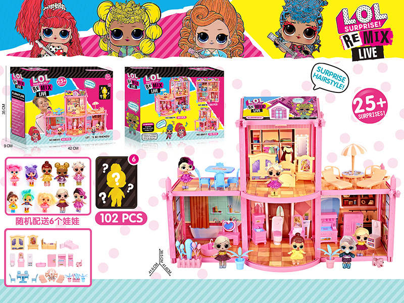 DIY Surprise Doll Villa Set  102PCS