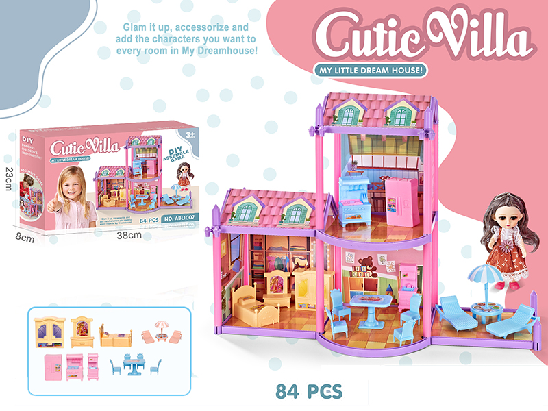 DIY Assembly Princess Villa 84pcs