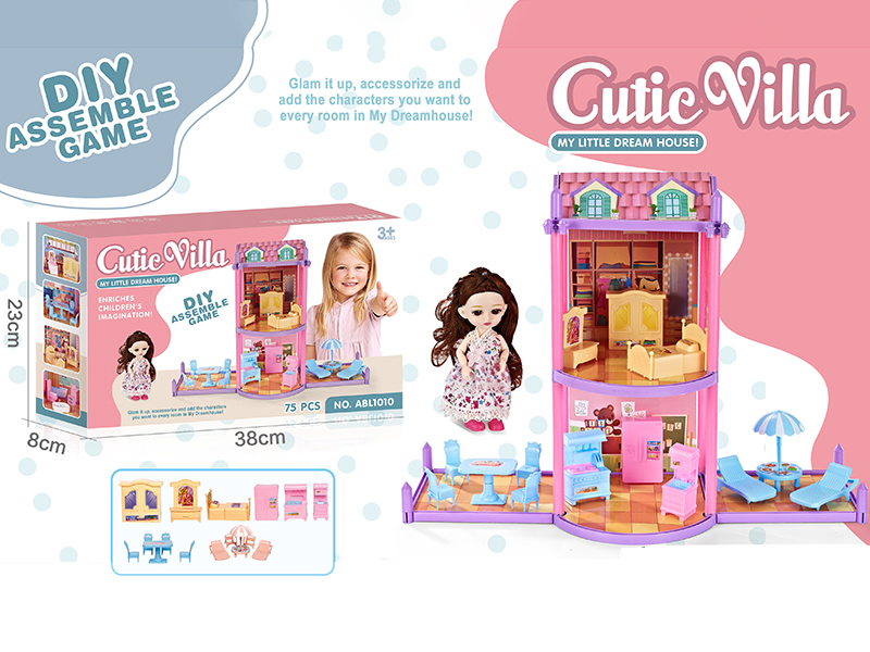 DIY Assembly Princess Villa 75pcs