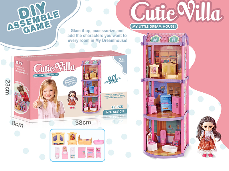 DIY Assembly Princess Villa 75pcs