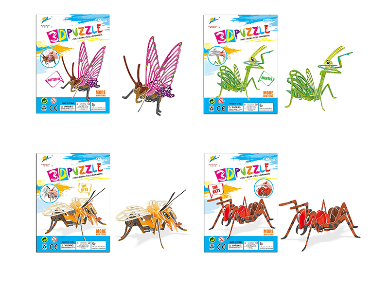 Coloured Drawing Insects 3D Puzzle