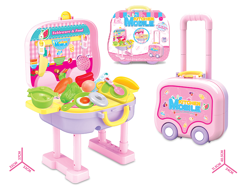 Tableware Trolley Case/Suitcase/Kitchen Table 28pcs