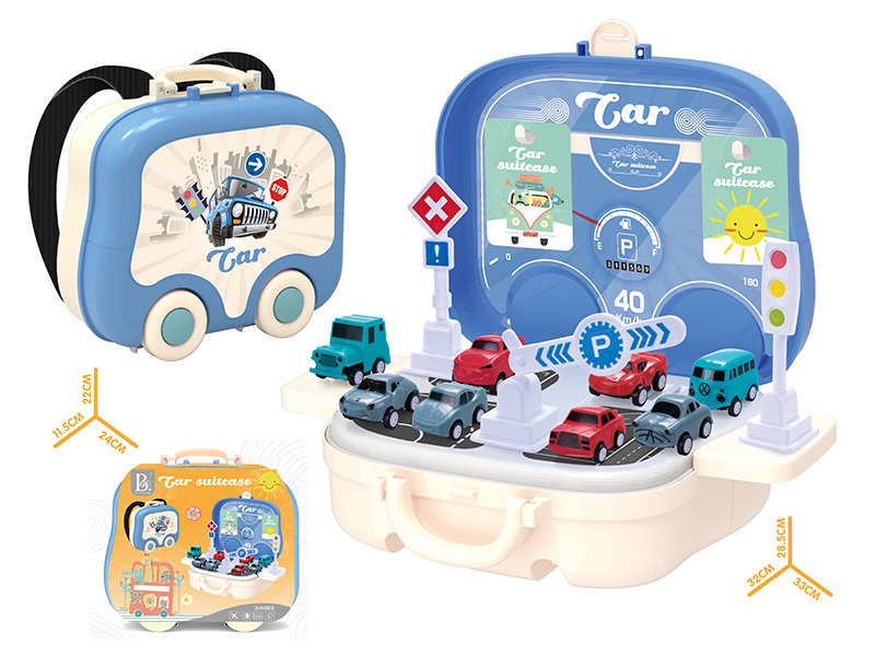 Nordic Color Car Backpack + Parking Lot(Pull Back Car)20PCS